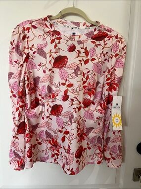 NWT Tenth & Ocean SPF 50 vibrant, red and pink long sleeve top size small